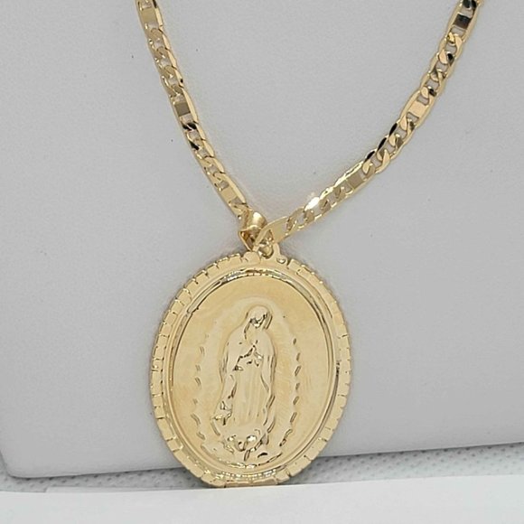 Brand New Brazilian 18k Gold Filled Virgen De Guadalupe Necklace - Picture 5 of 5